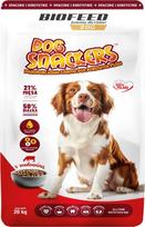 sunu sausas maistas 20 kg - BIOFEED Dog Snackers Adult Medium & Large Jautiena (Beef) - sausas maistas šunims - 20 kg - 1 nuotrauka