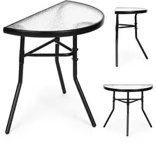 stiklinis staliukas - Balkono staliukas MultiGarden, skaidrus/juodas (Transparent/Black) - 1 nuotrauka