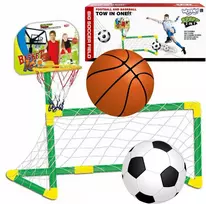 woopie krepsinio rinkinys - WOOPIE 2in1 krepšinio ir futbolo vartų rinkinys + kamuoliai - 1 nuotrauka