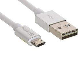 micro usb to - Sandberg Reversible Cable USB to USB-micro White 1m - 1 nuotrauka