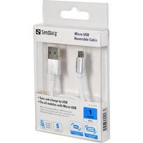 micro usb to - Sandberg Reversible Cable USB to USB-micro White 1m - 2 nuotrauka