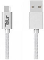 Tellur Nylon Braided USB To Micro USB Cable 1m Silver