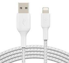 Belkin Boost Charge Braided Lightning to USB-A Cable 2m White