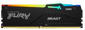 ram 8gb ddr5 - Kingston Fury Beast RGB, DDR5, 8 GB, 6000 MHz, CL30, Juodas (Black) - 1 nuotrauka