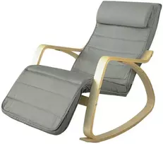 poilsio kreslas - Supamasis krėslas SoBuy FST16-DG, pilkas/rudas (Grey/Brown) - 1 nuotrauka