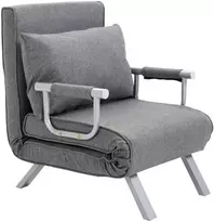 lova fotelis - Fotelis HOMCOM Atsipalaidimo kėdė, pilka (Grey) - 1 nuotrauka