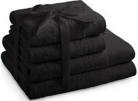 AmeliaHome Amari Towel Set Black 4pcs
