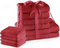 AmeliaHome Amari Towel Set Red 10pcs