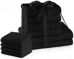 AmeliaHome Amari Towel Set Black 10pcs