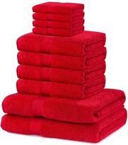DecoKing Marina Towel Set 10pcs Dark Red