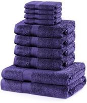 DecoKing Marina Towel Set 10pcs Purple