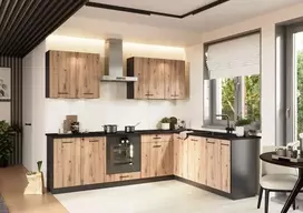 artisan oak - STOLKAR Cosmo Design ANIKA virtuvės baldų komplektas, rankų darbo ąžuolas/grafitas 2.0/2.6 - 1 nuotrauka