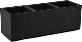 Plastikinis vazonas Lamela, su vandens rezervuaru, juodas (Black), 90 cm x 30 cm