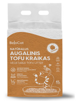 granules - Belocat TOFU kraikas katėms, kokosų kvapo, 6 l / 2,5 kg - 1 nuotrauka