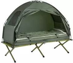 lovos palapine - Sobuy OGS32-GR Lauko gultas su palapine, žalias (Green) - 1 nuotrauka