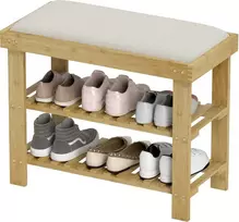 balta suoliukas daiktadeze - HOMCOM batų suoliukas su daiktadėže, kreminė balta (Cream White) - 1 nuotrauka