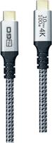 usb 100w laidas - 2GO 797512 USB-C į USB-C 3.2 Gen 2 (3.1 Gen 2) 1,2 m Juodas, Sidabras (Black, Silver) - 1 nuotrauka