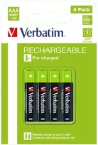 nimh baterijos - Verbatim 49514 Įkraunamos baterijos NiMH AAA 950mAh 4vnt. - 1 nuotrauka