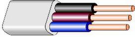 kabelis 3x1.5mm - Kabelis Lietkabelis BVV-P, 3 x 1,5 mm², Baltas (White), 100 m - 1 nuotrauka