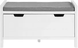 prieskambario baldai - Sobuy Suoliukas su batų laikymo vieta FSR97-W, balta/pilka (White/Grey) - 1 nuotrauka
