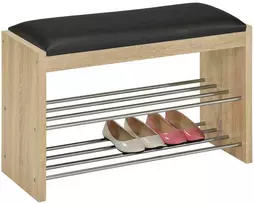 senukai lentynos batams - Suoliukas su batų lentyna Home4you Beno, šviesus ąžuolas (Light Oak) - 1 nuotrauka