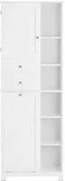auksta vonios spintele sobuy - Sobuy Vonios spintelė BZR104-W, balta/sidabrinė (White/Silver) - 1 nuotrauka