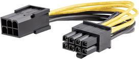 StarTech PCIEX68ADAP PCIe 6-pin į 8-pin maitinimo adapterio kabelis 0,15 m Juoda/Geltona (Black/Yellow)