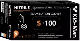 juodos vienkartines pirstines - Kid-Man nitrilinės vienkartinės pirštinės S, juodos (Black), 100 vnt - 1 nuotrauka