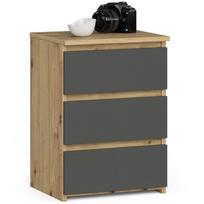 staliukas oak - Akord CL3 Naktinis staliukas, ąžuolo spalvos/pilka spalva (Oak/Grey), 40 cm - 1 nuotrauka
