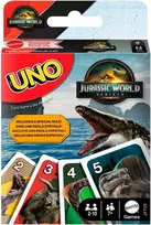 uno kortos - MATTEL GAMES UNO kortos Jurassic World Rebirth, JFT28 - 1 nuotrauka