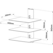 dvd stovas - Televizoriaus laikiklis ART Triple Wall Shelf for DVD/Tuner OEM - 4 nuotrauka