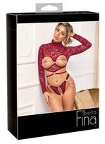 Abierta Fina Open Top & Thong red S Seksuali liemenėlė