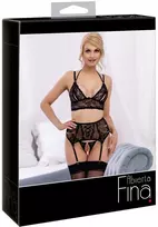 Abierta Fina seksualus 3 dalių komplektas Bra Suspender Set S