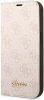 telefono deklas iphone 14 pro max - Guess Book 4G Vintage Gold Logo iPhone 14 Pro Max Rožinis (Pink) - 1 nuotrauka