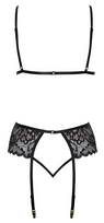 apatinis trikotazas moterims - Black, Silver, Gold seksualus 2 dalių komplektas Bra Suspender Set S/M - 2 nuotrauka