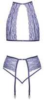 petnesos moterims - Rich & Beautiful seksualus 3 dalių komplektas Suspender Set L/XL - 2 nuotrauka