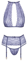 petnesos moterims - Rich & Beautiful seksualus 3 dalių komplektas Suspender Set L/XL - 3 nuotrauka