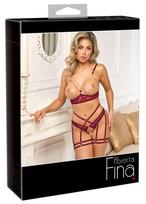 Abierta Fina Suspender Set red xl Seksuali liemenėlė