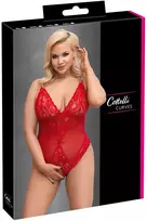 tarpkojus - Cottelli curves Crotchless Body red 4XL glaustinukė - 1 nuotrauka
