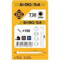 Medsraigčiai Forte Tools Forte, 6 x 90 mm, Baltas (White), 100 vnt.