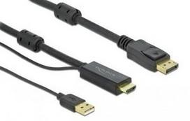 Delock HDMI To DisplayPort Cable 4K 30 Hz 3m Black