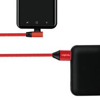 usb laidas 90 - Logilink USB-A To USB-C 90° Angled Cable Red 0.3m - 3 nuotrauka
