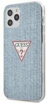 Guess Denim Triangle Back Case For Apple iPhone 12 Pro Max Light Blue
