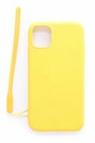 iphone 11 silicone case - Evelatus Soft Touch Back Case With Strap For Apple iPhone 11 Yellow - 1 nuotrauka
