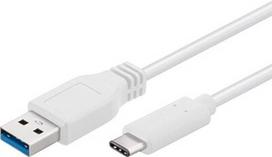 PremiumCord USB 3.0 To USB Type-C Cable 0.5m White