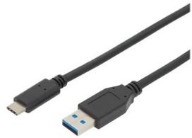 usb 3.2 type c - Digitus AK-300146-010-S USB-C į USB-A kabelis 1m Juodas (Black) - 1 nuotrauka