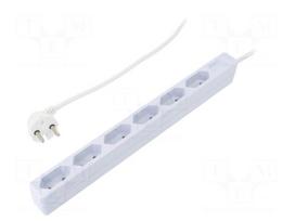 1 lizdo ilgintuvas 1 m - LogiLink LPS231 Buitinis ilgintuvas 1,5 m 6 lizdų Baltas (White) - 1 nuotrauka