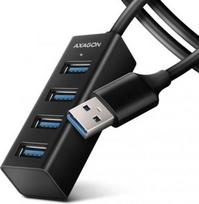 usb 2.4 a - AXAGON HUE-M1AL 4x USB 3.2 Gen 1 MINI šakotuvas, metalinis, 1,2 m USB-A laidas - 1 nuotrauka