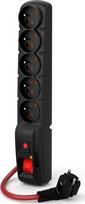 ilgintuvas 10m juodas - Acar F5 Power W2301 5 lizdai 10 m Juodas (Black) - 1 nuotrauka
