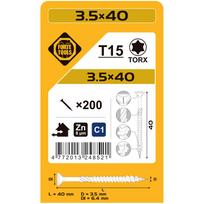 Medsraigčiai Forte Tools Forte, 3.5 x 40 mm, Baltas (White), 200 vnt.